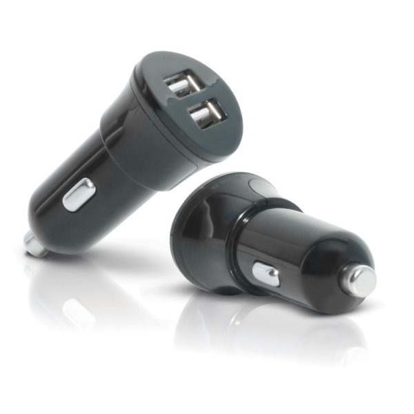 Mobilis Car Charger 2 USB, Auto, Zigarettenanzünder, Schwarz