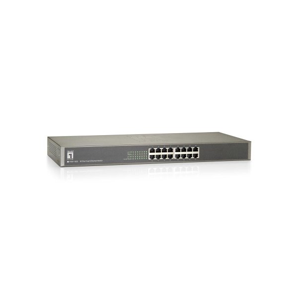 LevelOne 16-Port-Fast Ethernet-Switch, Unmanaged, Fast Ethernet (10/100), Vollduplex, Rack-Einbau