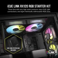 Corsair iCUE LINK RX120 RGB, Ventilator, 12 cm, 400 RPM, 2100 RPM, 36 dB, 73,5 cfm