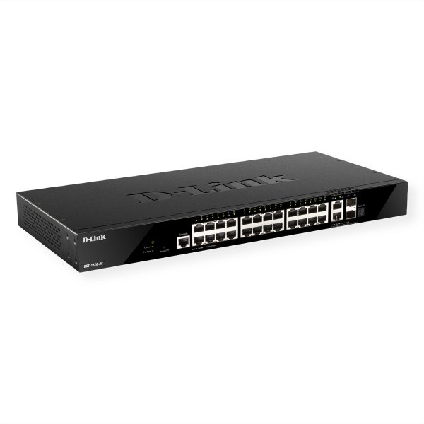 D-Link DGS-1520-28/E, Managed, L3, 10G Ethernet (100/1000/10000), Rack-Einbau, 1U