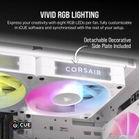 Corsair iCUE LINK RX120 RGB, Ventilator, 12 cm, 400 RPM, 2100 RPM, 36 dB, 73,5 cfm