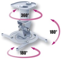 Techly ICA-PM-100WH, Zimmerdecke, 10 kg, Weiß, Aluminium, 180°, 360°