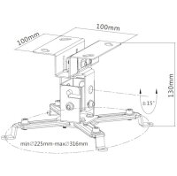 Techly ICA-PM-2S, Zimmerdecke, 20 kg, Silber, -8 -...