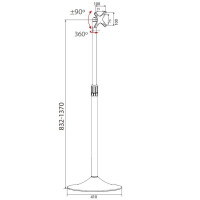 Techly ICA-TR10, 22 kg, 68,6 cm (27"), 33 cm (13"), 75 x 75 mm, 100 x 100 mm, 832 - 1370 mm