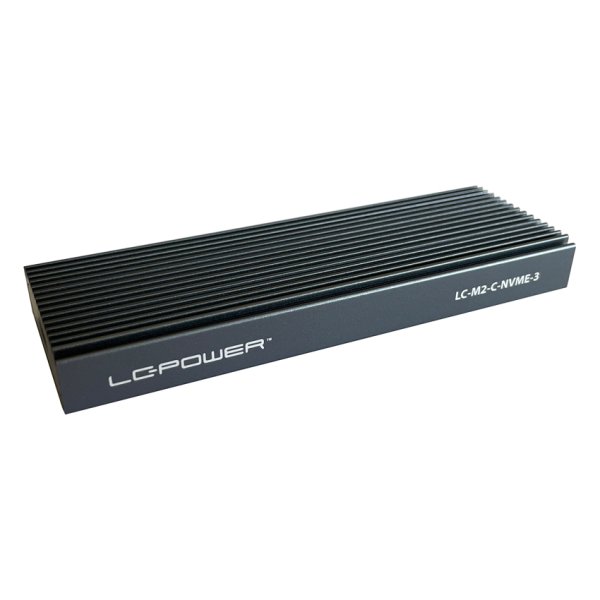 LC-Power LC-M2-C-NVME-3, SSD-Gehäuse, M.2, PCI Express, SATA, 10 Gbit/s, USB Anschluss, Schwarz