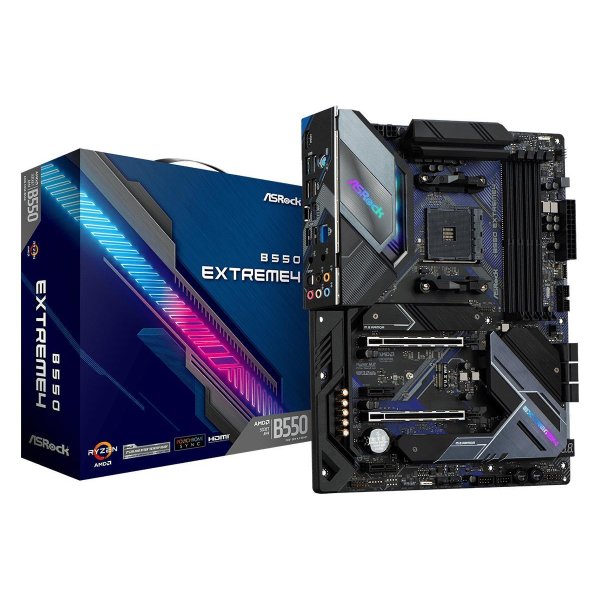 ASRock B550 Extreme4, AMD, Socket AM4, 3rd Generation AMD Ryzen™ 3, 3rd Generation AMD Ryzen 5, 3rd Generation AMD Ryzen™ 7, 3rd..., DDR4-SDRAM, 128 GB, DIMM