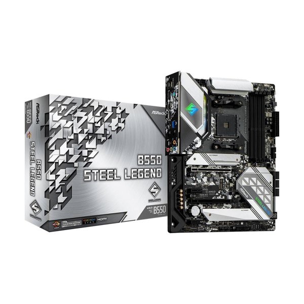 ASRock B550 Steel Legend, AMD, Socket AM4, 3rd Generation AMD Ryzen™ 3, 3rd Generation AMD Ryzen 5, 3rd Generation AMD Ryzen™ 7, 3rd..., Socket AM4, DDR4-SDRAM, 128 GB