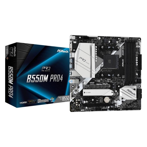 ASRock B550M Pro4, AMD, Socket AM4, 3rd Generation AMD Ryzen™ 3, 3rd Generation AMD Ryzen 5, 3rd Generation AMD Ryzen™ 7, 3rd..., Socket AM4, DDR4-SDRAM, 128 GB