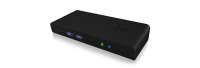 ICY BOX IB-DK2251AC, Kabelgebunden, USB 3.2 Gen 2 (3.1 Gen 2) Type-A, 3,5 mm, 10,100,1000 Mbit/s, Schwarz, 5 Gbit/s