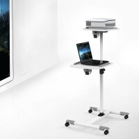 Techly ICA-TB-TPM-6, Multimedia-Trolley, Weiß, Stahl, Holz, 10 kg, 360°, -35 - 35°