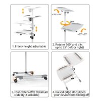 Techly ICA-TB-TPM-6, Multimedia-Trolley, Weiß, Stahl, Holz, 10 kg, 360°, -35 - 35°