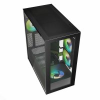 Sharkoon Rebel C60, Midi Tower, PC, Schwarz, ATX, micro ATX, Mini-ITX, Stahl, Gehärtetes Glas, Gaming