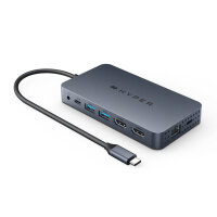 Targus HyperDrive, USB Typ-C, 100 W, 10,100,1000 Mbit/s, IEEE 802.3, IEEE 802.3ab, IEEE 802.3u, Blau, MicroSD (TransFlash), SD