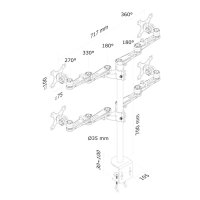 Neomounts Monitor-Tischhalterung, Klemme, 6 kg, 25,4 cm (10"), 68,6 cm (27"), 100 x 100 mm, Silber