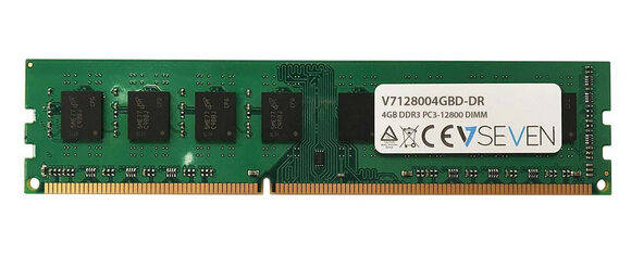 V7 4GB DDR3 PC3-12800 - 1600mhz DIMM Desktop Arbeitsspeicher Modul - V7128004GBD-DR, 4 GB, 1 x 4 GB, DDR3, 1600 MHz, 240-pin DIMM, Grün