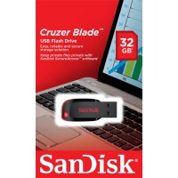 SanDisk Cruzer Blade, 32 GB, USB Typ-A, 2.0, Ohne Deckel, 2,5 g, Schwarz, Rot