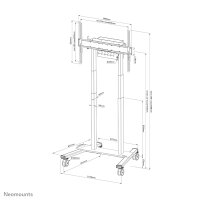 Neomounts motorisierter Bodenständer, 110 kg, 139,7 cm (55"), 2,54 m (100"), 100 x 100 mm, 800 x 600 mm, 115,2 - 180,2 mm