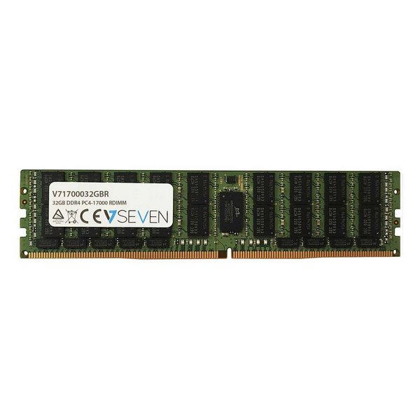 V7 32GB DDR4 PC4-170000 - 2133Mhz SERVER REG Server Arbeitsspeicher Modul - V71700032GBR, 32 GB, DDR4, 2133 MHz, 288-pin DIMM, Grün