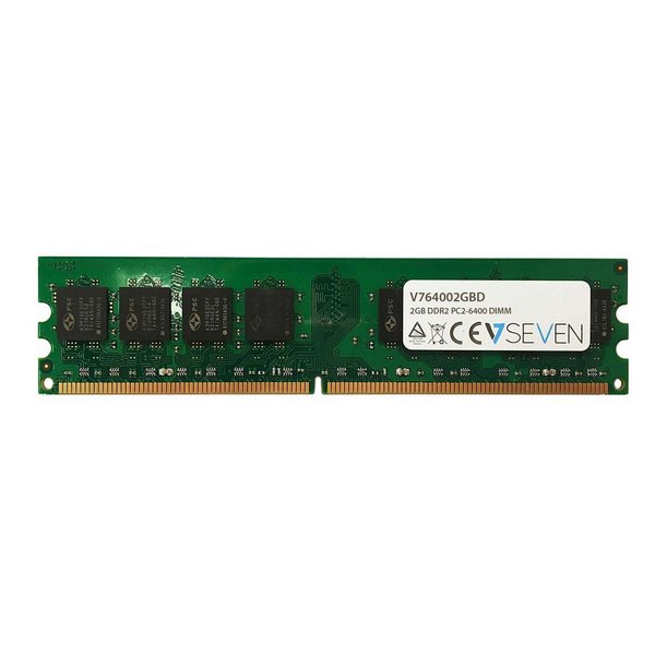 V7 V764002GBD, 2 GB, 1 x 2 GB, DDR2, 800 MHz, 240-pin DIMM, Grün