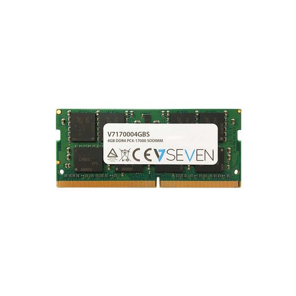 V7 4GB DDR4 PC4-17000 - 2133Mhz SO DIMM Notebook Arbeitsspeicher Modul - V7170004GBS, 4 GB, 1 x 4 GB, DDR4, 2133 MHz, 260-pin SO-DIMM, Grün