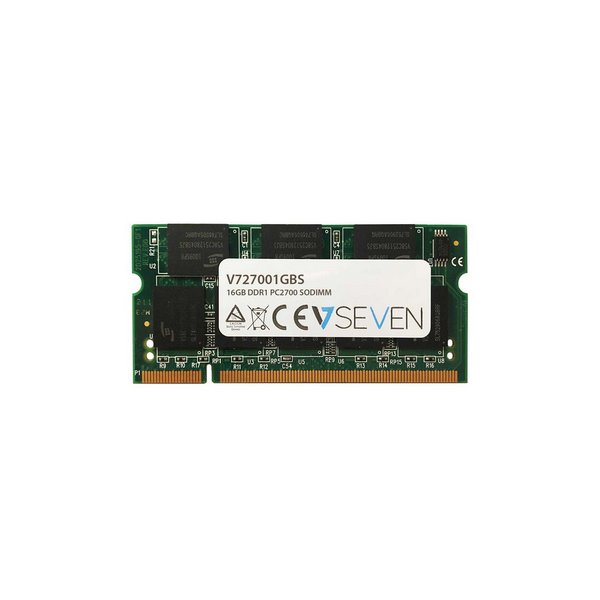 V7 1GB DDR1 PC2700 - 333Mhz SO DIMM Notebook Arbeitsspeicher Modul - V727001GBS, Vereinigtes Königreich, CE, RoHS, 170 mm, 550 mm, 150 mm, 27 g