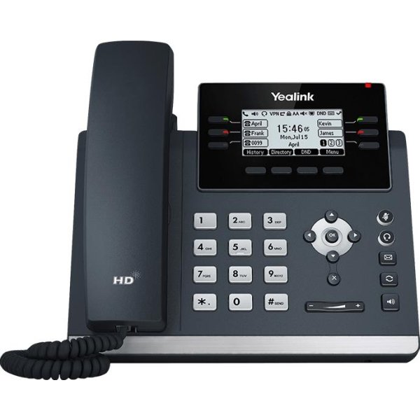 Yealink SIP T42U, IP-Telefon, Grau, Kabelloses Mobilteil, Tisch/Wand, 1000 Eintragungen, LCD