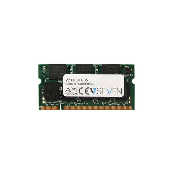 V7 1GB DDR1 PC3200 - 400mhz SO DIMM Notebook Arbeitsspeicher Modul - V732001GBS, Vereinigtes Königreich, CE, RoHS, 170 mm, 550 mm, 150 mm, 27 g