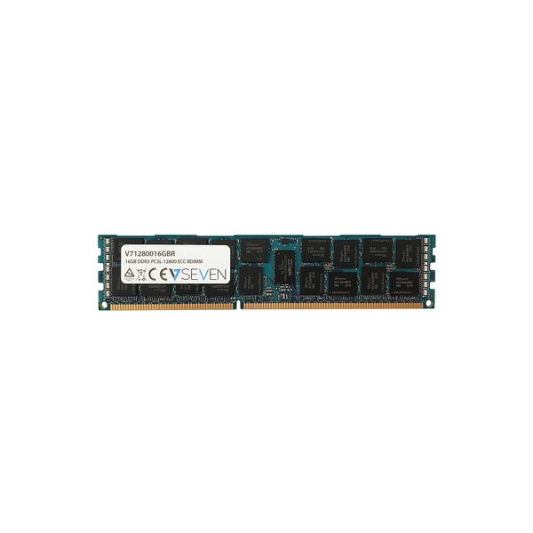 V7 16GB DDR3 PC3-12800 - 1600mhz SERVER ECC REG Server Arbeitsspeicher Modul - V71280016GBR, 16 GB, 1 x 16 GB, DDR3, 1600 MHz, 240-pin DIMM, Grün