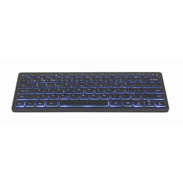 Gembird KB-BTRGB-01-DE, Mini, Kabellos, Bluetooth, QWERTZ, LED, Schwarz