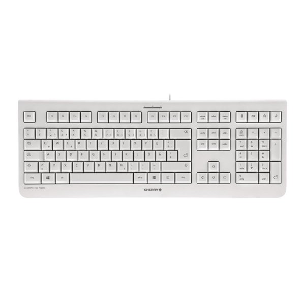 Cherry KC 1000, Volle Größe (100%), Kabelgebunden, USB, QWERTY, Grau