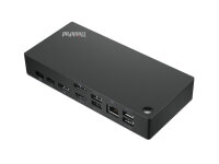 Lenovo ThinkPad Universal USB-C Dock, Kabelgebunden, USB 3.2 Gen 1 (3.1 Gen 1) Type-C, 10,100,1000 Mbit/s, Schwarz, 4K Ultra HD, 3840 x 2160 Pixel