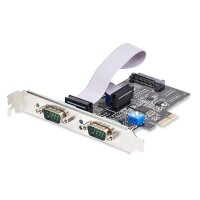 StarTech.com 2-Port Serielle PCIe Karte, Quad-Port PCI Express zu RS232/RS422/RS485 DB9 Serielle Karte, Standard/Niedrigrofil Halterungen, 16C1050 UART, Windows/Linux, TAA-Konform - Level-4 ESD-Schutz, PCIe, Seriell, PCIe 2.0, RS-232/422/485, Schwarz, ASI