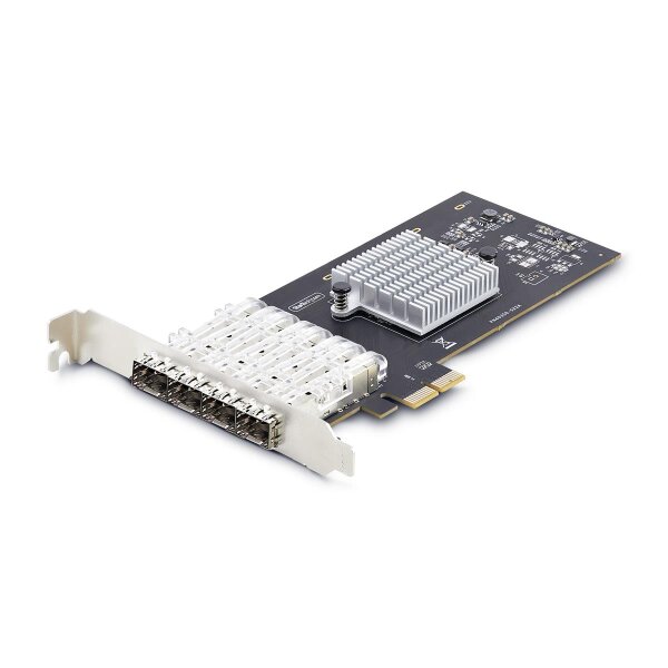 StarTech.com 4-Port GbE SFP Netzwerkkarte, PCIe 2.0 x2 (x4, x8, x16 Kompatibel), Intel I350-AM4 4x 1GbE Controller, 1000BASE Kupfer/Glasfaser, Desktop/Server Quad-Port Gigabit Ethernet NIC - Windows & Linux, Eingebaut, Kabelgebunden, PCI Express, Faser, 1