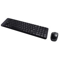 Logitech Wireless Combo MK220, Mini, Kabellos, RF Wireless, QWERTY, Schwarz, Maus enthalten