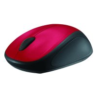 Logitech M235, Beidhändig, Optisch, RF Wireless, Schwarz, Rot