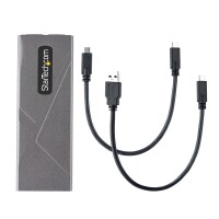 StarTech.com USB-C M.2 Externes Gehäuse für NVMe und SATA M.2 - USB-C/USB-A auf M.2 NVMe/SATA SSD - 10Gbit/s, M/B+M key M.2 Laufwerke - 2230/2242/2260/2280 - Aluminiumgehäuse - werkzeuglos - USB-C und USB-A Kabel, SSD-Gehäuse, M.2, M.2, 10 Gbit/s, USB Ans