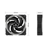 Arctic BioniX P120 A-RGB 120 mm Lüfter optimiert für statischen Druck mit A-RGB, Ventilator, 12 cm, 2300 RPM, 0,45 Sone, 48 cfm, 81,55 m³/h