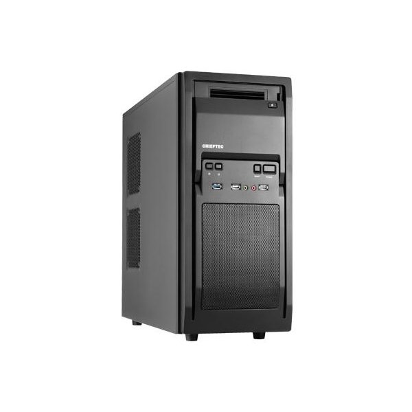 Chieftec LF-02B-OP, Midi Tower, PC, Schwarz, ATX, micro ATX, Heimbüro, Boden