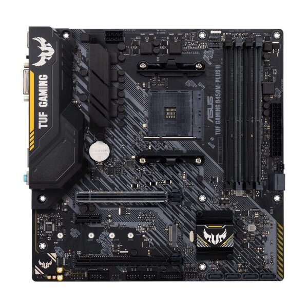 ASUS TUF Gaming B450M-Plus II, AMD, Socket AM4, AMD Ryzen™ 3, 2nd Generation AMD Ryzen™ 3, 3rd Generation AMD Ryzen™ 3, AMD Ryzen™ 5, 2nd..., DDR4-SDRAM, 128 GB, DIMM