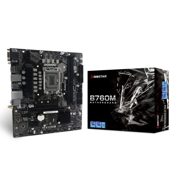 Biostar B760MX2-E D4, Intel, LGA 1700, Intel® Core™ i3, Intel® Core™ i5, Intel® Core™ i7, Intel® Core™ i9, DDR4-SDRAM, 64 GB, DIMM