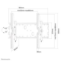 Neomounts Monitor-Wandhalterung, 94 cm (37"), 2,16 m (85"), 200 x 200 mm, 865 x 480 mm, -15 - 15°, Schwarz