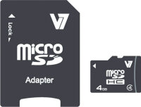 V7 4GB Micro SDHC Karte Class 4 + Adapter, 4 GB,...