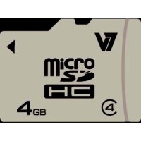 V7 4GB Micro SDHC Karte Class 4 + Adapter, 4 GB, MicroSDHC, Klasse 4, 10 MB/s, 4 MB/s, Schwarz