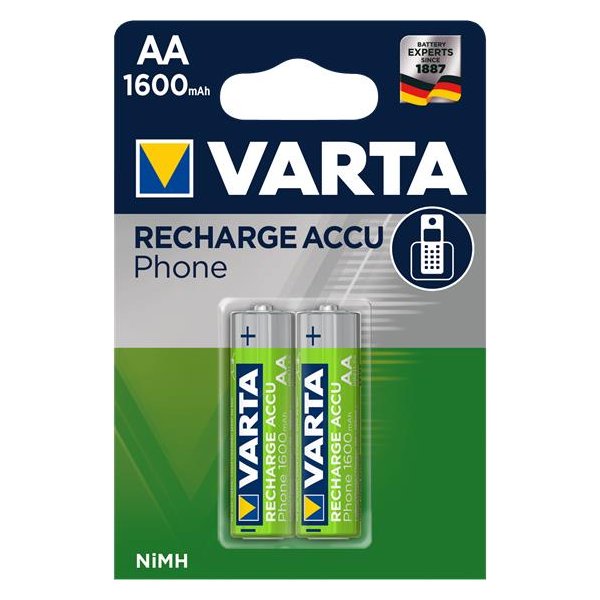 Varta -T399B, Wiederaufladbarer Akku, AA, Nickel-Metallhydrid (NiMH), 1,2 V, 2 Stück(e), 1600 mAh