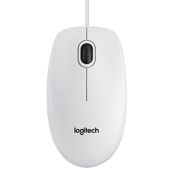 Logitech B100 Optical Usb Mouse f/ Bus, Beidhändig, Optisch, USB Typ-A, 800 DPI, Weiß