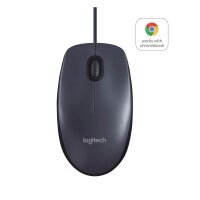 Logitech B100, Beidhändig, Optisch, USB Typ-A, 800 DPI, Schwarz