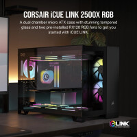 Corsair 2500X RGB, Micro Tower, PC, Schwarz, ATX, 120,140,240,280,360 mm, 2.5,3.5"