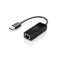 LevelOne USB-0401 Gigabit USB Netzwerkadapter, Kabelgebunden, USB, Ethernet, 1000 Mbit/s, Schwarz