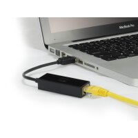 LevelOne USB-0401 Gigabit USB Netzwerkadapter, Kabelgebunden, USB, Ethernet, 1000 Mbit/s, Schwarz