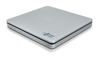 HLDS Hitachi-LG Slim Portable DVD-Brenner, Silber, Slot-In Laufwerk, Desktop / Laptop, DVD±RW, USB 2.0, 60000 h